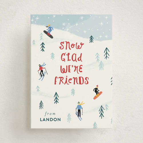 This is a cherry kids valentines day cards with standard by Pixel and Hank called snow glad printing on signature in standard