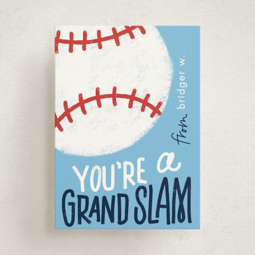 This is a aquarium kids valentines day cards with standard by Erin L. Wilson called grand slam printing on signature in standard