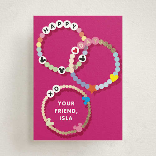 This is a bubblegum kids valentines day cards with foil pressed by Baumbirdy called heart day printing on signature in standard