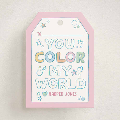 This is a gumdrop kids valentines day cards with standard by Creo Study called color me bookmark printing on signature in standard