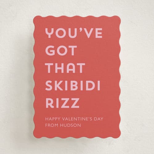 This is a fruit punch kids valentines day cards with standard by Holly Whitcomb called skibidi printing on signature in standard