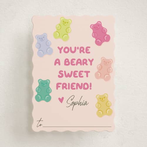 This is a chiffon kids valentines day cards with standard by Karidy Walker called beary sweet printing on signature in standard