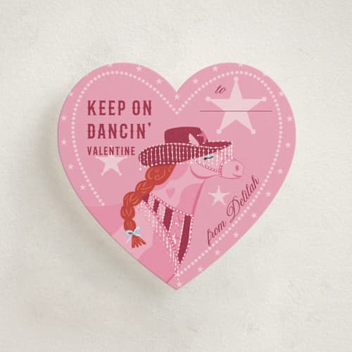 This is a rose kids valentines day cards with standard by Studio Suku called pink poney club printing on signature in standard