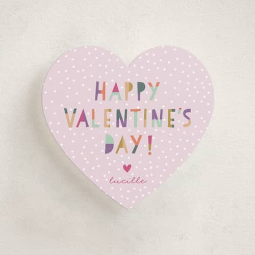 This is a grape kids valentines day cards with standard by Pixel and Hank called valentine cutie printing on signature in standard