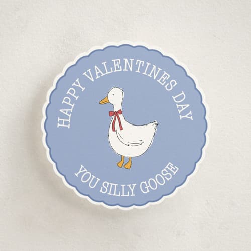 This is a powder kids valentines day cards with standard by Sheryn Kingon called silly goose valentine printing on signature in standard