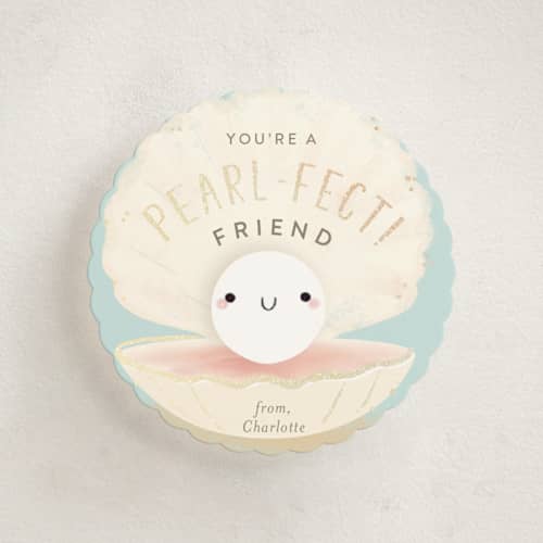 This is a sea kids valentines day cards with foil pressed by Itsy Belle Studio called pearl-fect friend! printing on signature in standard