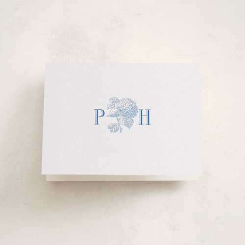 This is a robin's egg | marine blue baby shower thank you cards with letterpress by Megan Davis called cheseapeake printing on coventry320 in standard