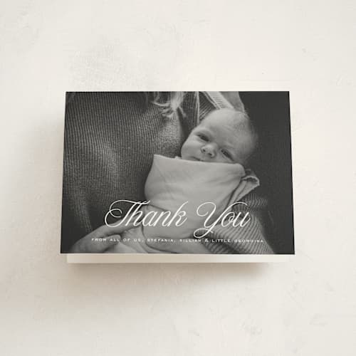 This is a marshmallow baby thank you cards with standard by chocomocacino called cupcake printing on strathmore in standard