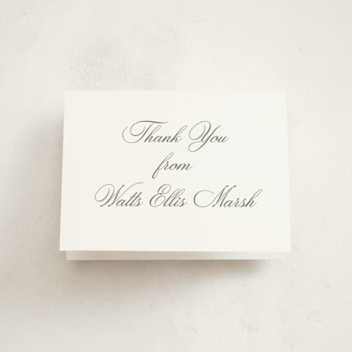 This is a fern baby thank you cards with standard by Megan Davis called walden printing on strathmore in standard