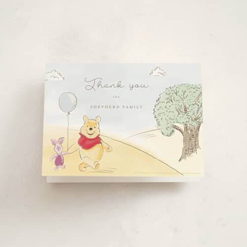 This is a sand baby thank you cards with standard by frau brandt called winnie adventure printing on strathmore in standard