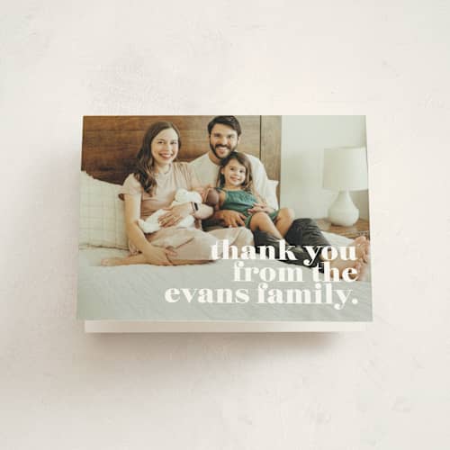 This is a cloud baby thank you cards with standard by Lori Wemple called newest printing on strathmore in standard