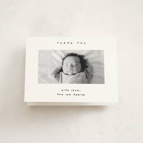 This is a snow baby thank you cards with standard by AK Graphics called pano printing on strathmore in standard