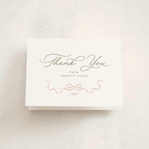 This is a vintage rose baby thank you cards with standard by Susan Zinader called floral crest printing on strathmore in standard