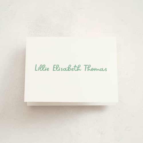 This is a clover baby thank you cards with standard by Megan Davis called jolly good printing on strathmore in standard