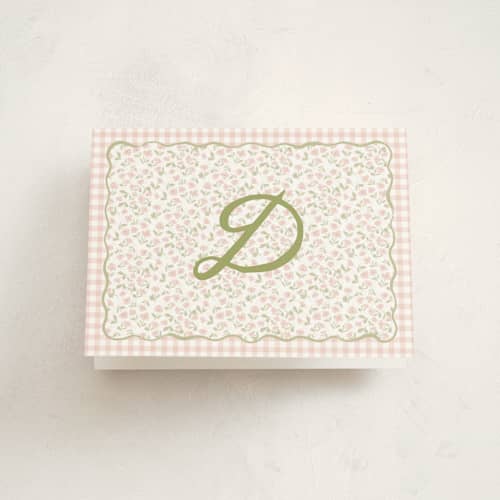 This is a rosa baby thank you cards with standard by Kamala Nahas called vigne a fleur 2 printing on strathmore in standard