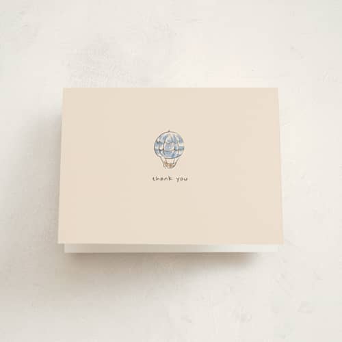 This is a pond baby thank you cards with standard by Creo Study called vintage toys printing on strathmore in standard