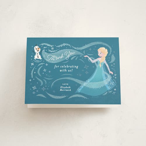 This is a frosty thank you cards with foil pressed by curiouszhi called disney frozen snow sparkles printing on strathmore in standard