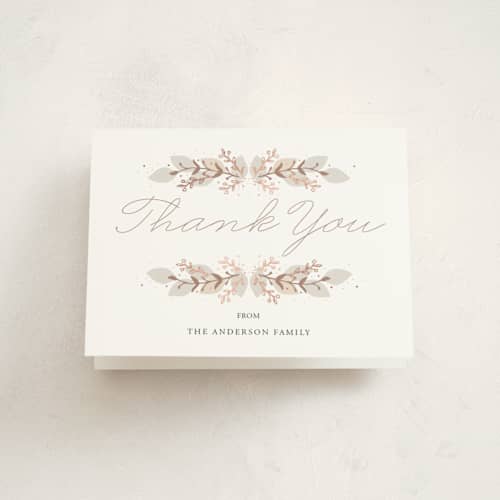 This is a cream kids thank you cards with foil pressed by Oma N. Ramkhelawan called stacked blessing printing on strathmore in standard