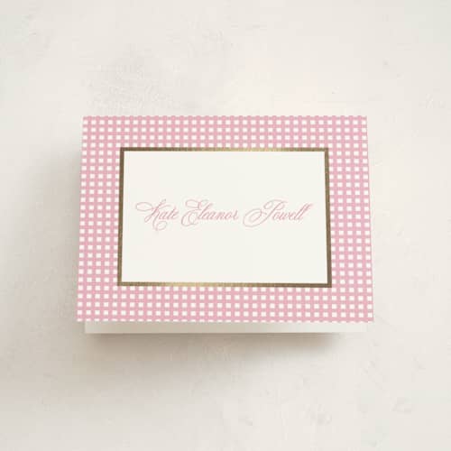 This is a peony kids thank you cards with foil pressed by Megan Davis called picnic printing on strathmore in standard