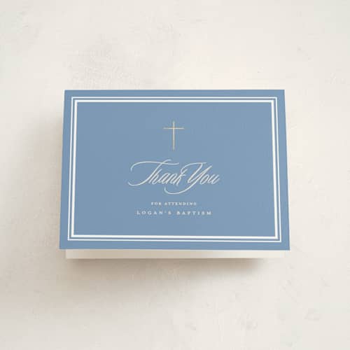 This is a province kids thank you cards with foil pressed by Stacey Meacham called classic blessings printing on strathmore in standard
