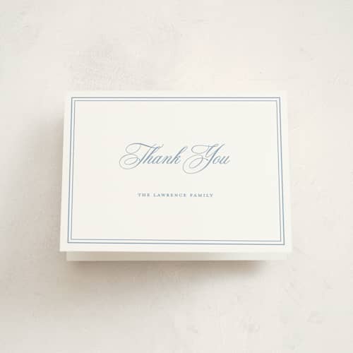 This is a provincial kids thank you cards with standard by Melinda Denison called the chapel printing on strathmore in standard