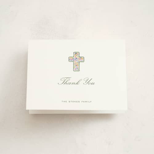 This is a marsh kids thank you cards with standard by Pati Cascino called scalloped cross printing on strathmore in standard