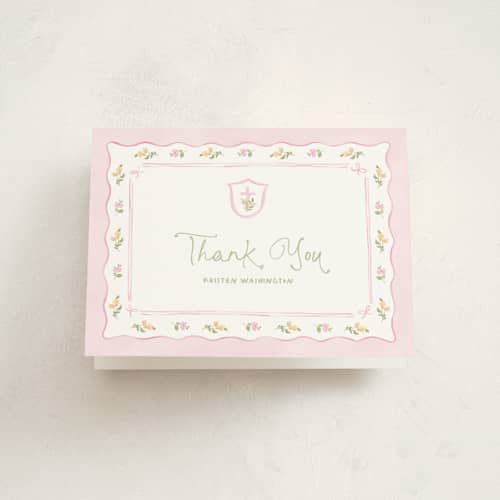 This is a watermelon kids thank you cards with standard by Creo Study called preppy garden printing on strathmore in standard
