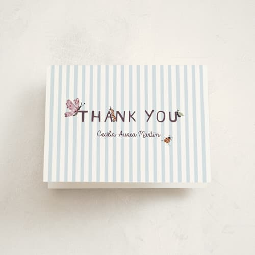 This is a sky kids thank you cards with standard by Pati Cascino called time flies printing on strathmore in standard