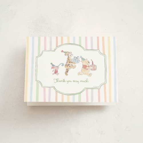 This is a confetti kids thank you cards with standard by Creo Study called disney's winnie and friends preppy wild one printing on strathmore in standard