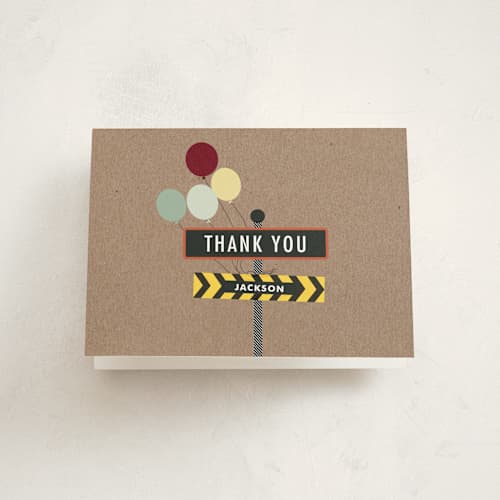 This is a kraft kids thank you cards with standard by Rebecca Bowen called krafting a party printing on strathmore in standard