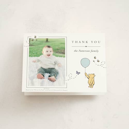 This is a cloud kids thank you cards with standard by Heather Schertzer called disney sweetest adventure printing on strathmore in standard