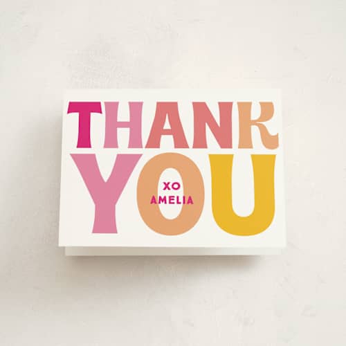 This is a rose kids thank you cards with standard by Baumbirdy called the big one printing on strathmore in standard