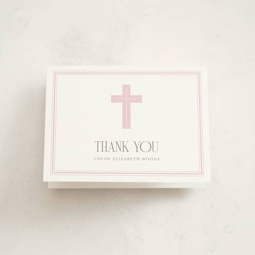 This is a cotton candy kids thank you cards with standard by Jessica Williams called aria printing on strathmore in standard