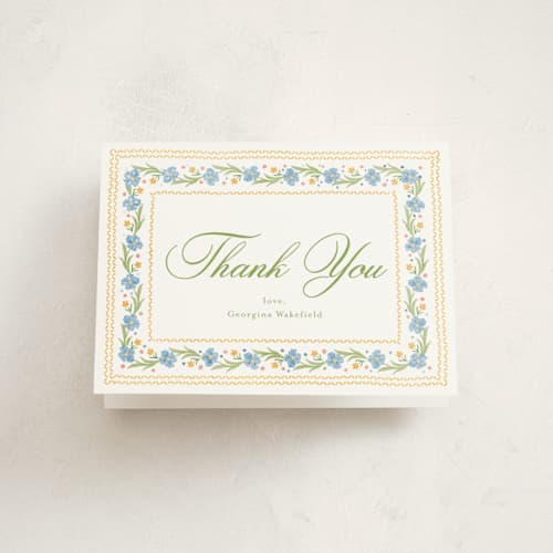 This is a sky graduation thank you cards with foil pressed by Melanie Kosuge called blooming printing on strathmore in standard