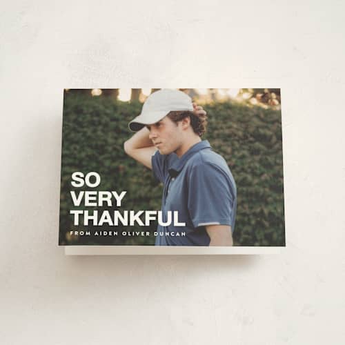 This is a cloud graduation thank you cards with standard by Maria Alou called the graduate printing on strathmore in standard