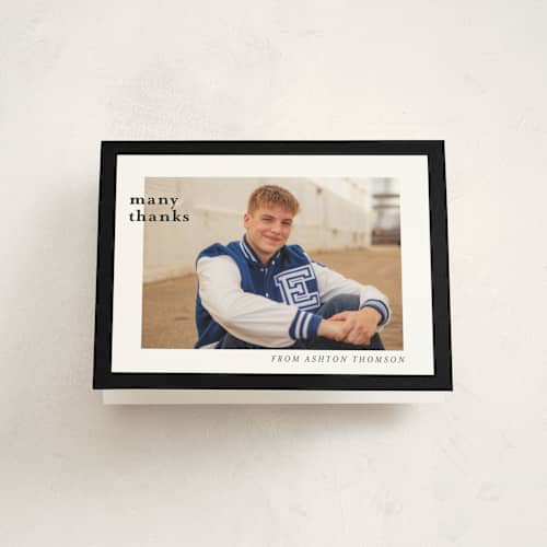 This is a chalk graduation thank you cards with standard by Deynaaz Daraei called naruna printing on strathmore in standard
