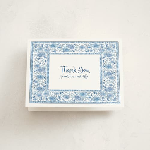 This is a royal blue graduation thank you cards with standard by Tamara Hilje called loire printing on strathmore in standard