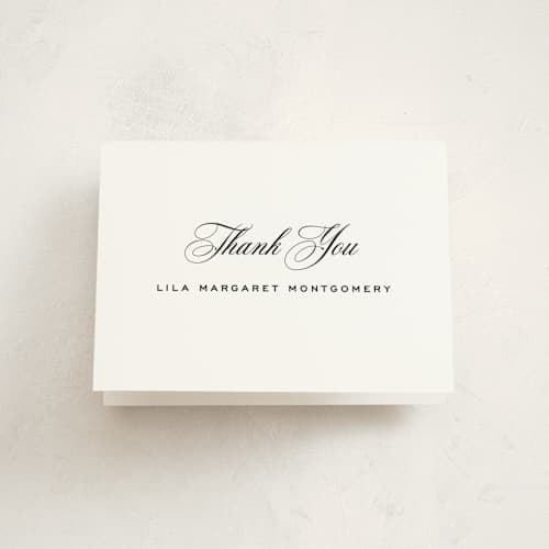 This is a pearl graduation thank you cards with standard by Megan Davis called cannes printing on strathmore in standard