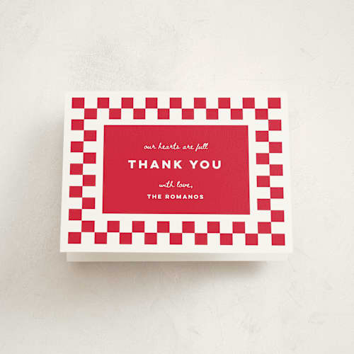 This is a marinara baby shower thank you cards with standard by Madhvi Samimi called special delivery pizza printing on strathmore in standard