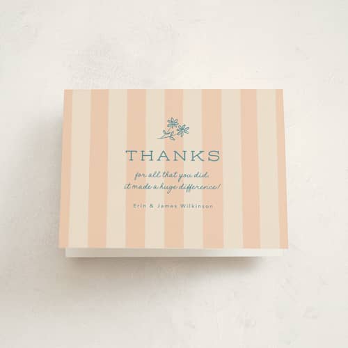 This is a peachy baby shower thank you cards with standard by Leia Matt called nesting toolbox printing on strathmore in standard