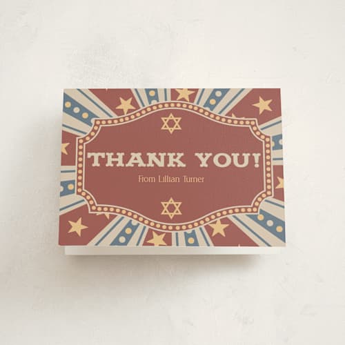 This is a brick bar mitzvah bat mitzvah invitations with standard by Amanda Stuff called vintage circus printing on strathmore in standard