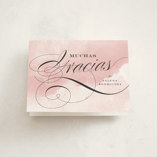 This is a mulberry kids thank you cards with standard by Jill Means called dancing script printing on strathmore in standard