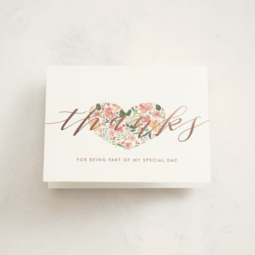This is a peach sweet sixteen birthday party invitations with foil pressed by Becky Nimoy called floral filled 16 printing on strathmore in standard