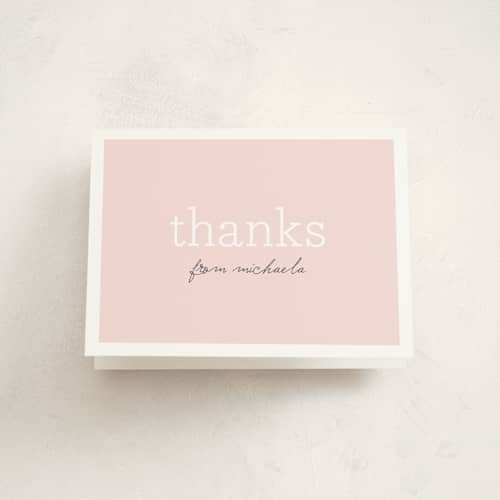 This is a petal kids thank you cards with standard by Kimberly FitzSimons called sweet chic milestone printing on strathmore in standard