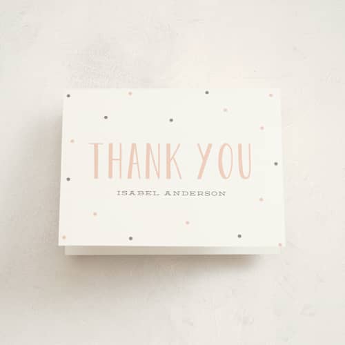 This is a petal kids thank you cards with standard by Leah Bisch called sweet surprise printing on strathmore in standard