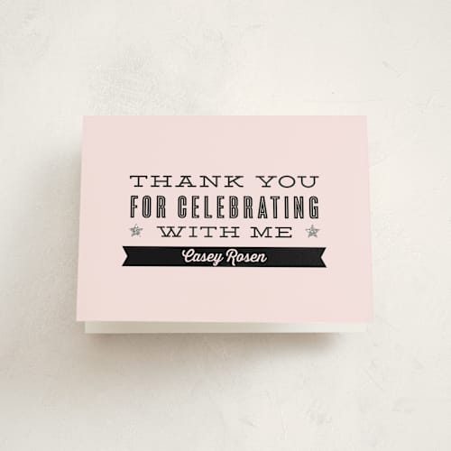 This is a cotton candy kids thank you cards with standard by Annie Holmquist called that's the ticket printing on strathmore in standard