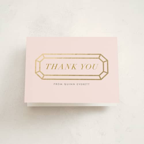 This is a light rose kids thank you cards with standard by Monica Tuazon called sixteen karats printing on strathmore in standard