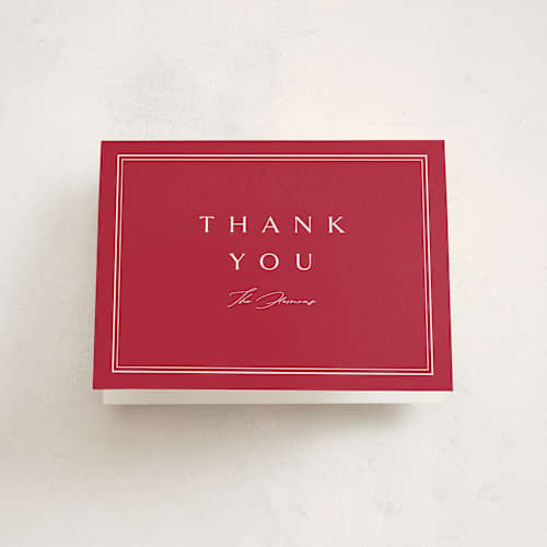 This is a poinsettia thank you cards with standard by Amy Kross called hampton frame printing on strathmore in standard