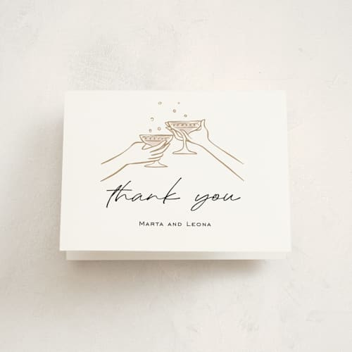 This is a snow thank you cards with standard by Pati Cascino called holiday cocktail party printing on strathmore in standard