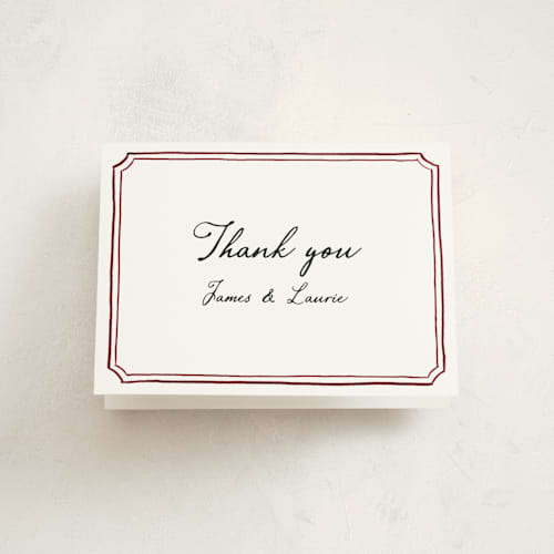 This is a wine thank you cards with standard by Cass Loh called handwritten printing on strathmore in standard